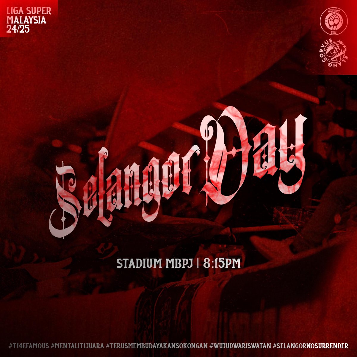 DILARANG BERTENANG!!

SELANGOR DAY!!
#T14EFAMOuS #MentalitiJuara #TerusMembudayakanSokongan #WujudWarisWatan #SelangorNoSurrender