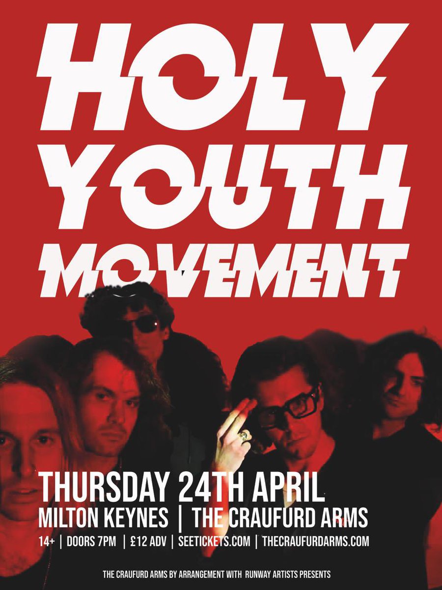 Holy Youth Movement (@hymovement) on Twitter photo MILTON KEYNES, We are very happy to announce we will be playing at <a href="/thecraufurdarms/">Jason Hall</a> Thursday 24th April ⚡️
TICKETS ONSALE NOW
seetickets.com/event/holy-you… MILTON KEYNES, We are very happy to announce we will be playing at <a href="/thecraufurdarms/">Jason Hall</a> Thursday 24th April ⚡️
TICKETS ONSALE NOW
seetickets.com/event/holy-you…