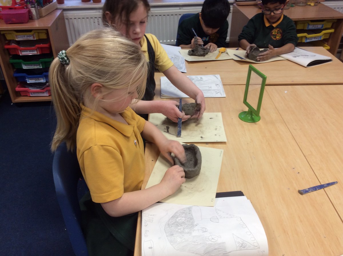 Year1WLPS1's tweet photo. Today in 1J, we used the boat designs in our sketchbooks and sculpted them out of clay, ready to paint next week. It was fun using the clay tools to create different effects. @WheelersLanePri https://t.co/cIH2dv5XUX