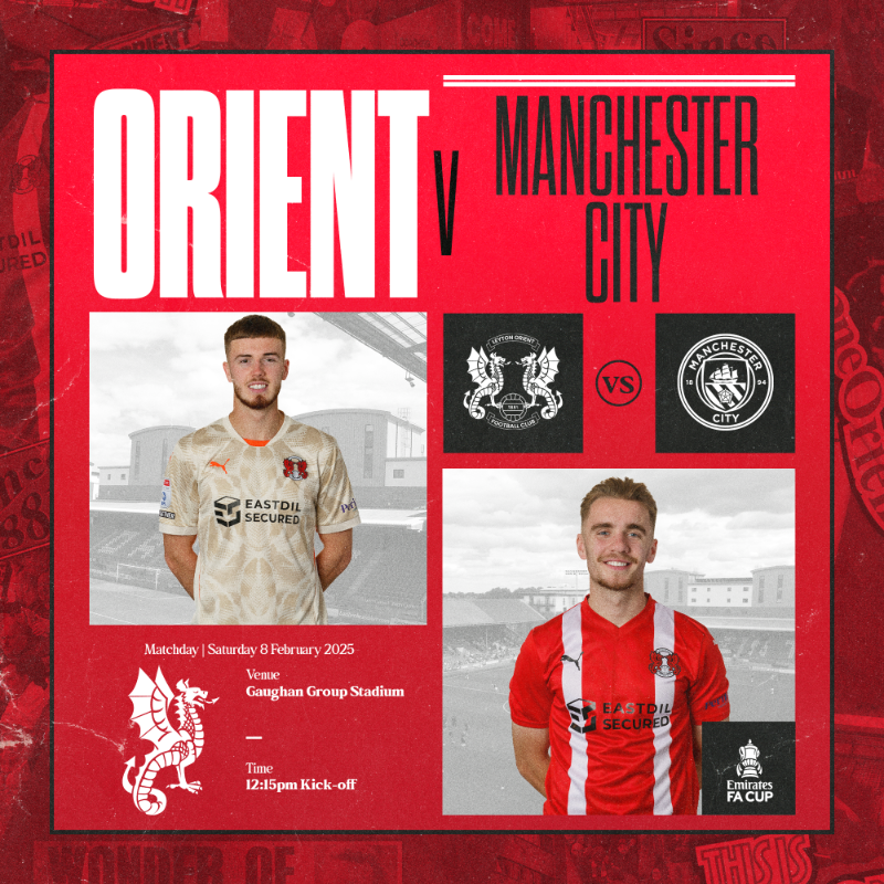 A big Emirates FA Cup matchday in East London! 💪

Let's get E10 absolutely rocking this afternoon, O's! 📣

#LOFC #OneOrient