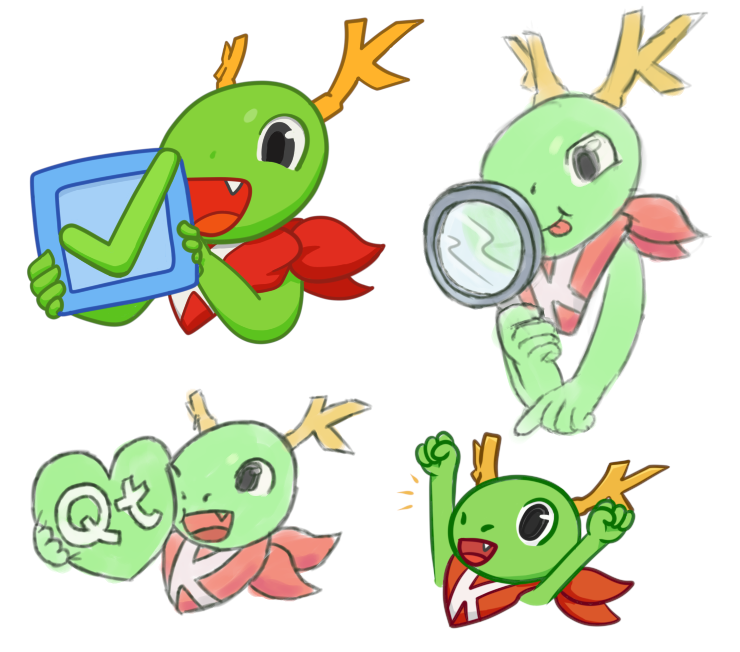 katuend's tweet image. Did you know that @kdecommunity's mascot is just the most fun looking friend named Konqi? They are a big friend, and I fully support all that they and KDE does!
#kde #mascot #illustration