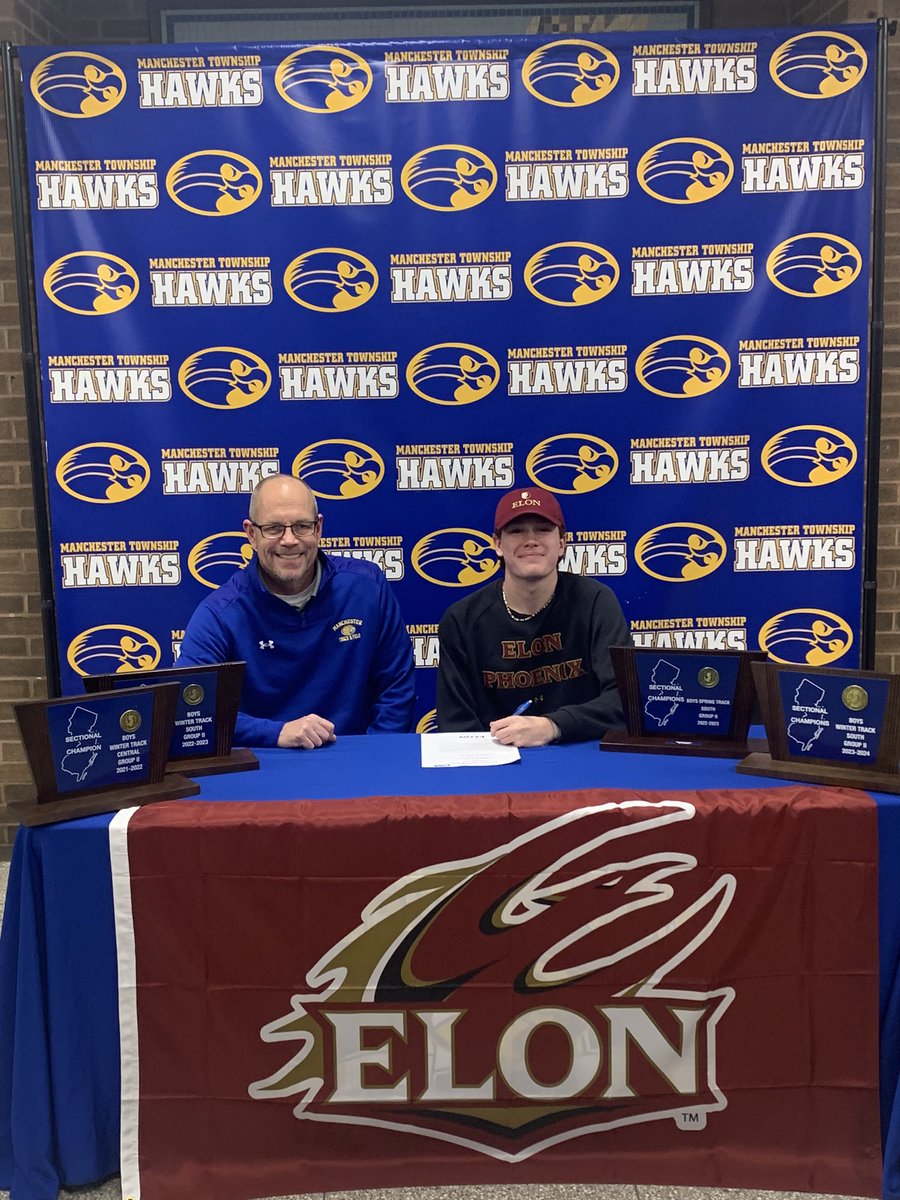 Congratulations to Will Ashton…signing with Elon University to continue his academic, xc &amp; track career!   Here with parents , Coach Griffith, teammates &amp; friends.  GO PHOENIX!  <a href="/ElonPhoenix/">Elon Phoenix</a> <a href="/MTHS_Pride/">Dennis Adams</a> <a href="/MTHSboosterclub/">Manchester Township High School Booster  Club</a> <a href="/MTSD_DPedroza/">Diane Pedroza</a>