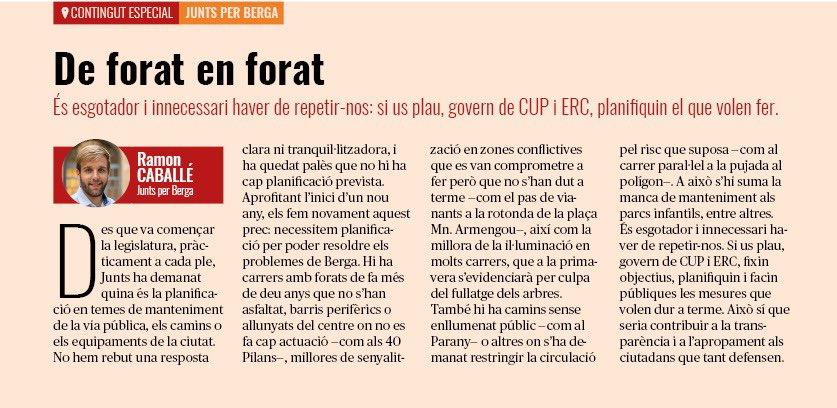 A l’<a href="/AquiBergueda/">Aquí Berguedà</a> de febrer he escrit ‘De forat en forat’