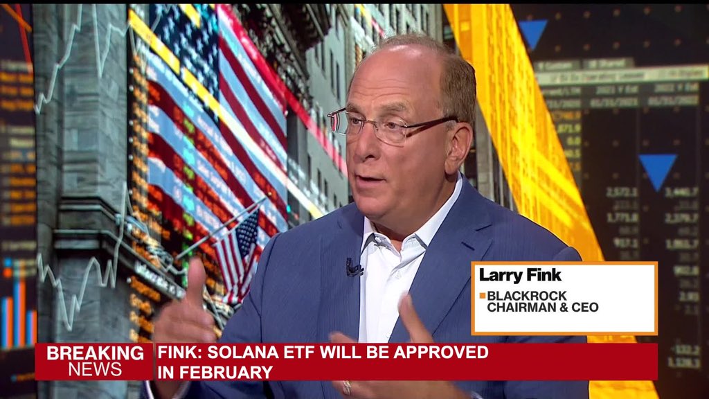 Breaking: Larry Fink thinks #Solana ETF approval this month