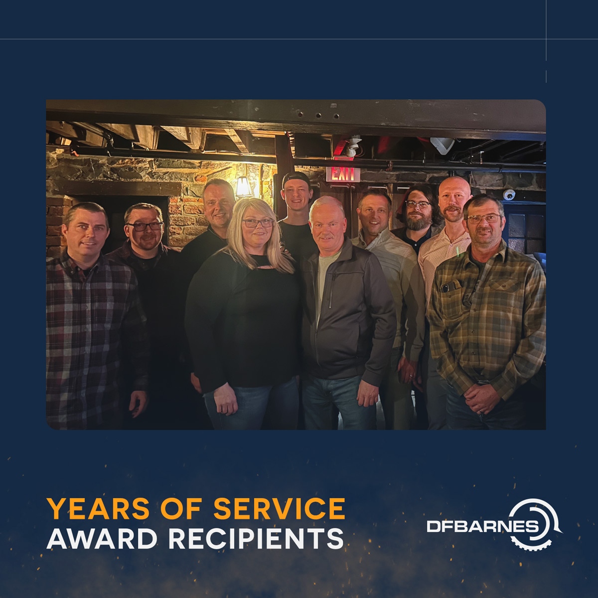 Celebrating 34 incredible team members at DF Barnes! 👏

This year’s Service Awards recognized:
🏅 2 team members – 25 years
🏅 2 team members – 20 years
🏅 The rest achieving 5 &amp; 10 years!

Many were away on worksites, but we honor all for their dedication &amp; hard work. 💙💪