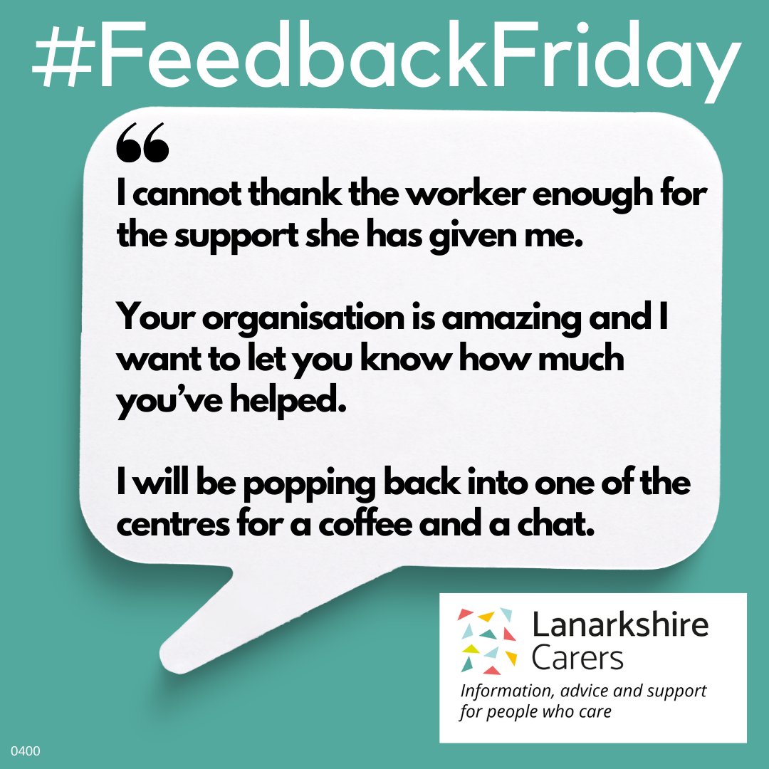 Lan_Carers's tweet photo. It's #FeedbackFriday time! More of your excellent feedback for Lanarkshire Carers this week! https://t.co/wUewJNi353