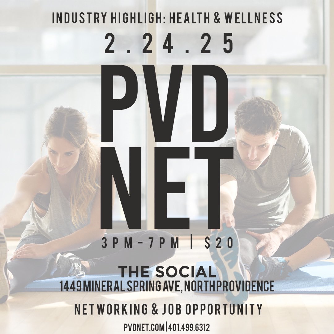 PVDNetworking's tweet image. 🚨 PVD NET IS BACK! 🚨

Join us for our second networking event!

📅 Mon, Feb 24, 2025
📍 The Social – 1449 Mineral Spring Ave
💰 $20 at the Door

This month’s focus: Health &amp;amp; Wellness! 

🎟 Pre-registration &amp;amp; tickets are now available at PVDNET.com!
