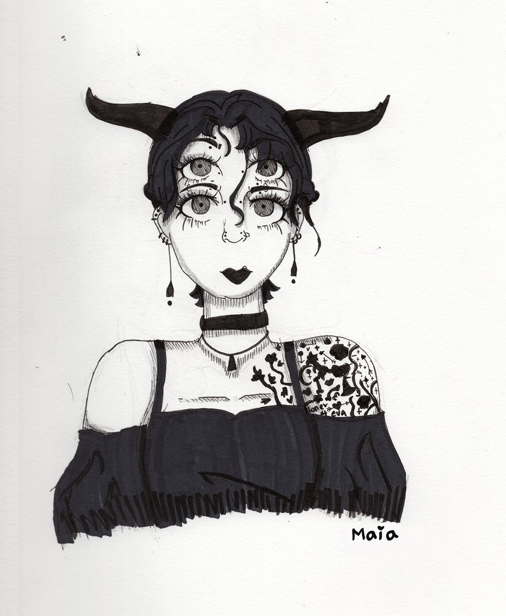 itsmaiadoodle's tweet photo. Fourth Eye Girl: Portrait of a girl with four eyes and horns, embracing the beauty of imagination. Marker and ink drawing
#girlsportrait #innerwisdom #doodlesketch #doodle #doodleart #markerdrawing #doodleart #copicartist #markerart #artmoots #itsmaiadoodle #traditionalart https://t.co/QFLMHslS5o