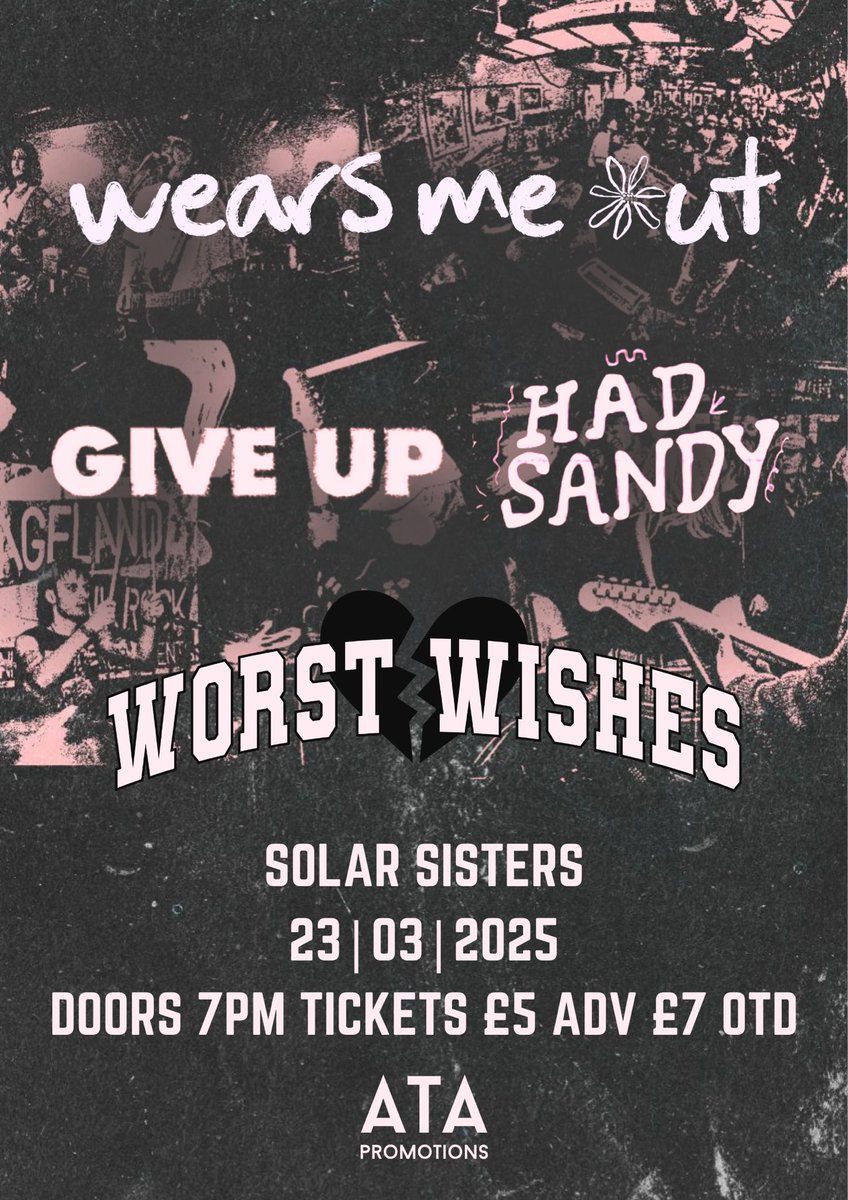 First show outside of Ox County. 

Stoked to be on this absolute heater with Wears Me Out, Give Up &amp; Had Sandy! 

💔

Tickets: skiddle.com/whats-on/Guild…