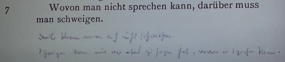 jm_ggv's tweet photo. wittgenstein:  
"wovon man nicht sprechen kann, darüber muss man schweigen."   

heidegger:  
"darüber kann man auch nicht schweigen.  schweigen kann nur wer etwas zu sagen hat, wovon er sprechen kann." https://t.co/TEeWBhBLN8