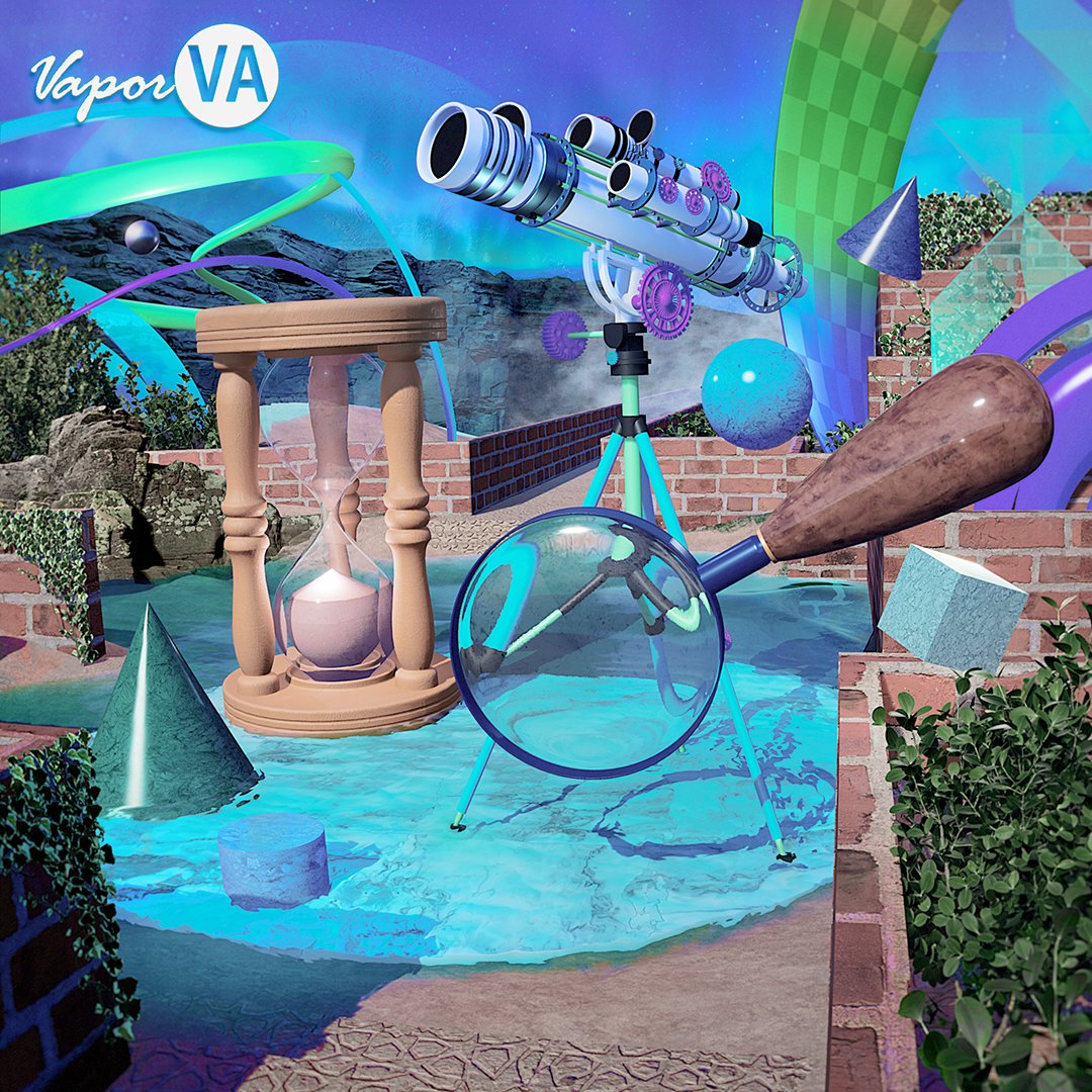 Cover art for the VaporVA Compilation now live on Bandcamp! I've also put out my first song on this release, been pivoting more towards music the past year, more to come!

Shout-out <a href="/roge_corp/">Roge_Corp</a> <a href="/vincentisokay/">V4NGOE</a> for putting this together!
vangoe.bandcamp.com/album/vaporva-…