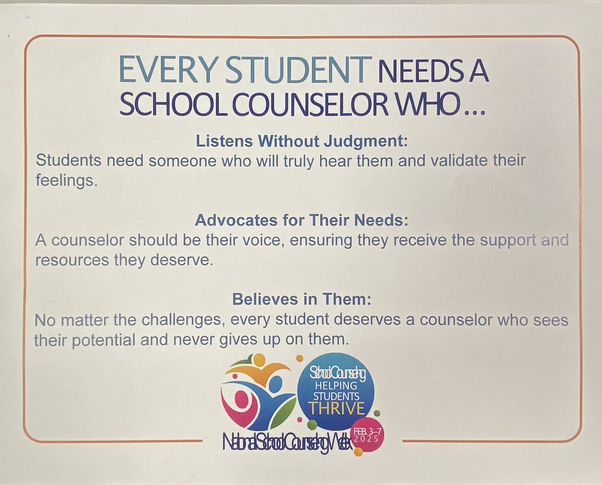 Erika Vershon, Ed.D. (@evershon) on Twitter photo Day 5 of National School Counseling Week. EVERY student needs a School Counselor who listens without judgement, advocates for their needs, and believes in them. <a href="/hornelem/">Horn Elementary</a> <a href="/vflores2323/">Vanessa Flores-Klementich</a> <a href="/Inspire2Empowr/">Principal Hunt</a> <a href="/HISD_ACC/">Counseling Department</a> <a href="/ASCAtweets/">ASCA</a> Day 5 of National School Counseling Week. EVERY student needs a School Counselor who listens without judgement, advocates for their needs, and believes in them. <a href="/hornelem/">Horn Elementary</a> <a href="/vflores2323/">Vanessa Flores-Klementich</a> <a href="/Inspire2Empowr/">Principal Hunt</a> <a href="/HISD_ACC/">Counseling Department</a> <a href="/ASCAtweets/">ASCA</a>
