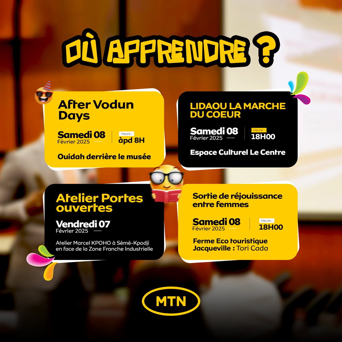 MTNBenin's tweet image. Trop de stress cette semaine ? On a ce qu’il faut pour pimenter ton weekend! Reste connecté, voici des bons plans pour toi! 😉📱
#MTNWeekendVibes #MTNBonPlan