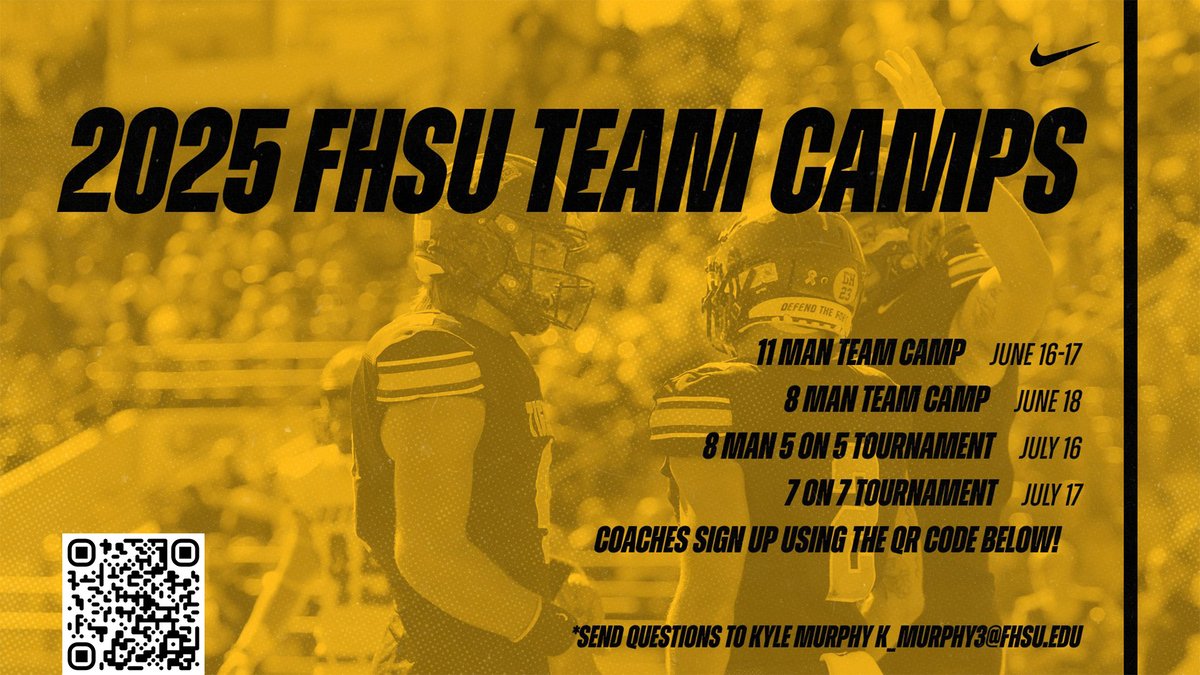 🚨TEAM CAMP REGISTRATION IS LIVE🚨

Coaches You Will Use The QR Code To Register Your Team &amp; Will Be Sent A Link Via Email To Send Out To Your Players‼️

#DefendTheFort🐯