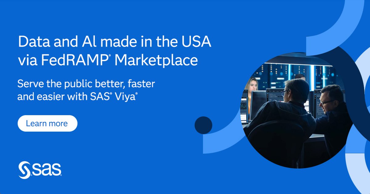 Delivering Data and AI for Government on FedRAMP®​

Learn how you can empower your teams to be more productive with SAS Viya, available in the FedRAMP Marketplace.

2.sas.com/6011IJCNJ