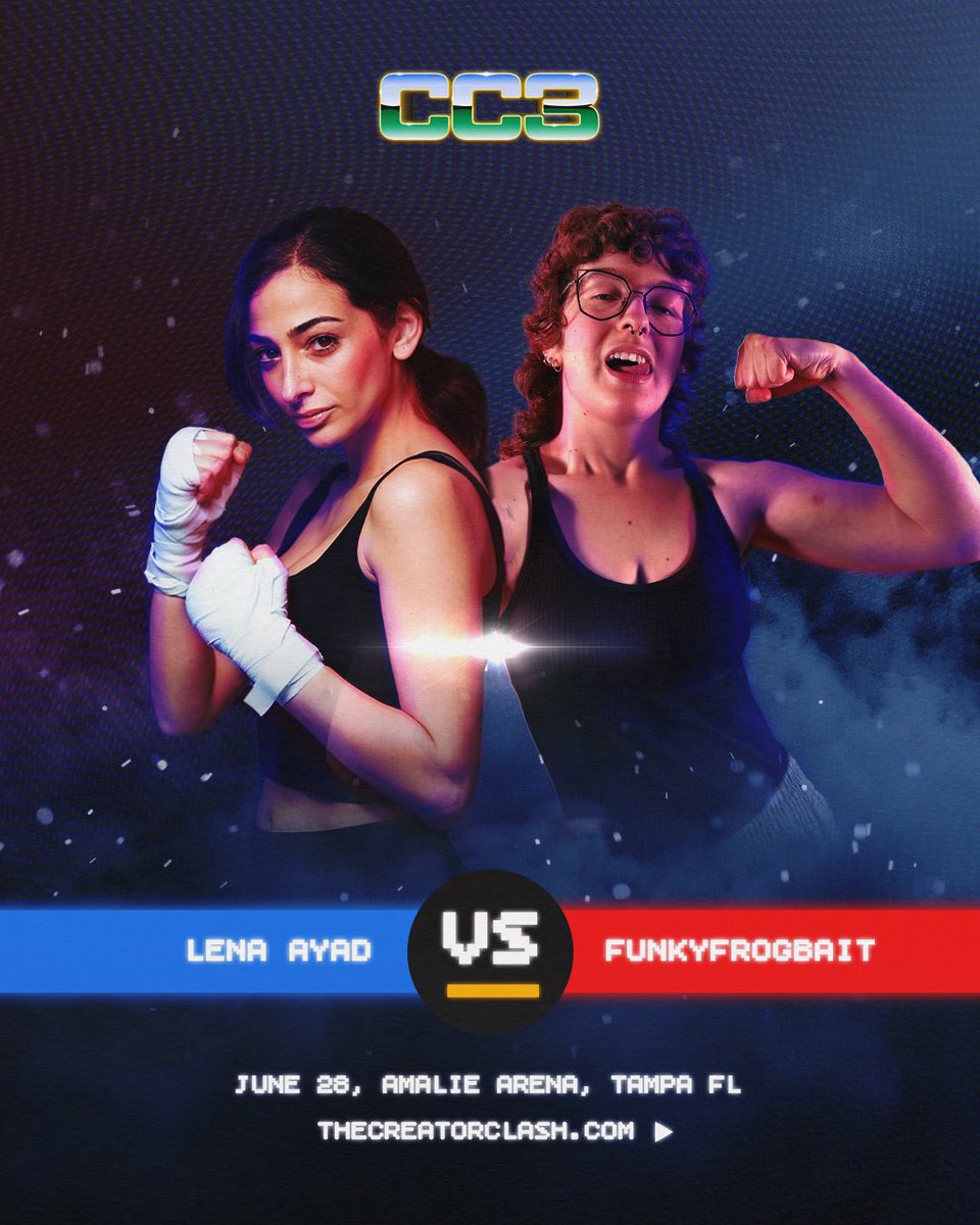 Another Ayad has entered the ring, this time <a href="/LenaAyad_/">Lena Ayad</a> faces off against <a href="/funkyfrogbait/">funkyfrogbait</a> for featherweight glory!

tickets to watch #CreatorClash3 LIVE are on sale now! thecreatorclash.com