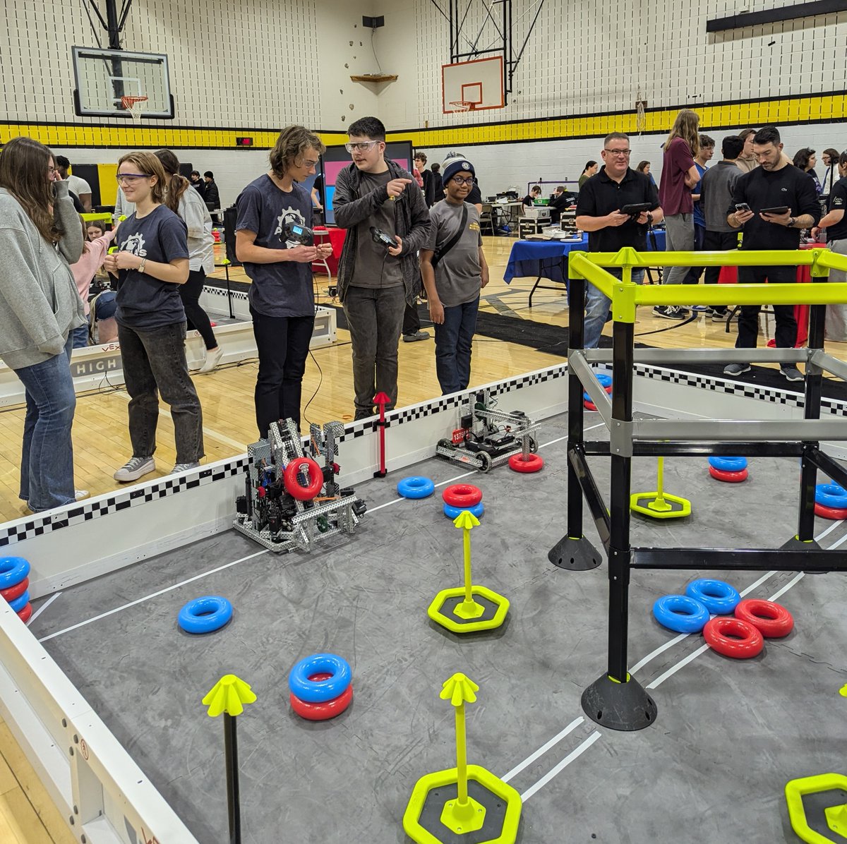 EastAlleghenySD's tweet photo. East Allegheny MS-HS Robotics Team won two more titles at Keystone Oaks Tournament! Team A (Reily Fenters, Coen Miller, Mason Osterritter) won its second Tournament title this season &amp; also won the Skills crown. Team A is a triple qualifier for March 3 state championship! #EASD https://t.co/9ewhIsEK35