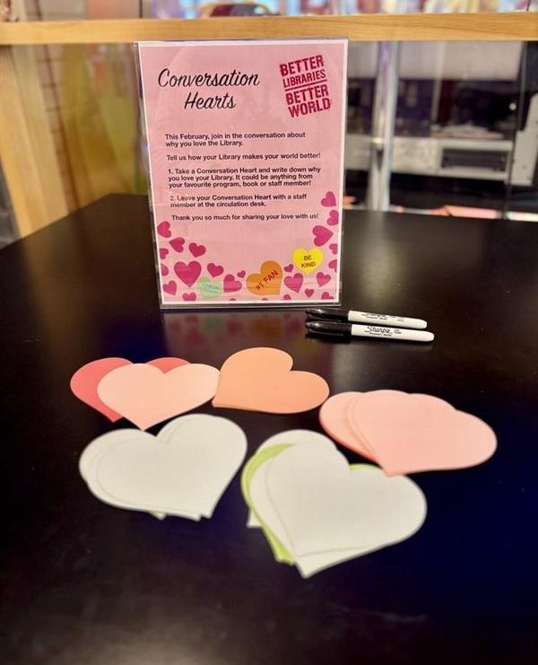 Why do you love your Library? ❤️

From February 1-15, stop by any branch and fill out a heart to share why you love your library. Your words will inspire others and remind us all why libraries are such an important part of the community.
