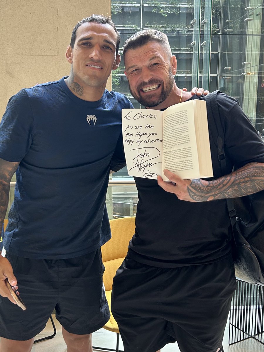 John Wayne Parr (@johnwayneparr) on Twitter photo So happy I was able to present and personally sign a copy of my book to <a href="/CharlesDoBronxs/">Charles 'DoBronxs' Oliveira</a>.
Such a nice guy 🙏🏻🇦🇺🇧🇷 So happy I was able to present and personally sign a copy of my book to <a href="/CharlesDoBronxs/">Charles 'DoBronxs' Oliveira</a>.
Such a nice guy 🙏🏻🇦🇺🇧🇷