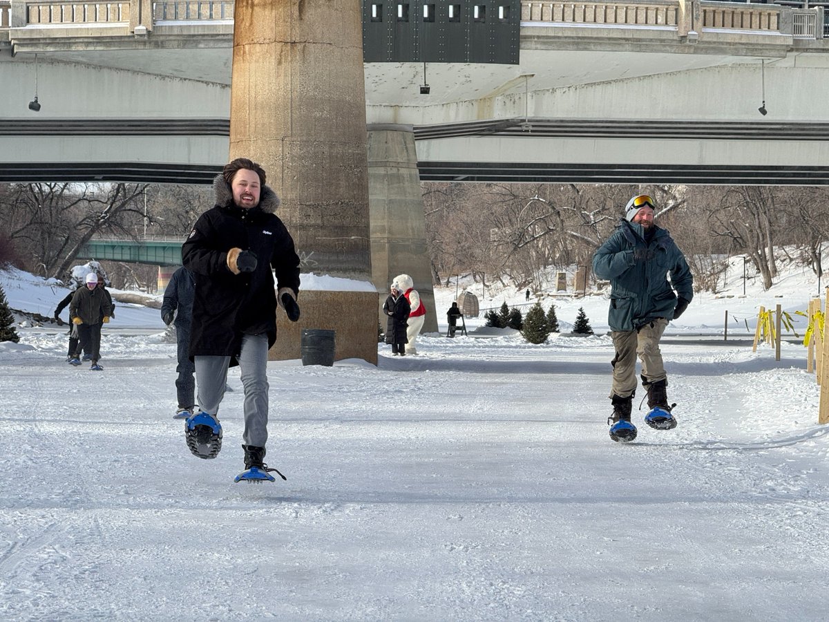 CityNews Winnipeg's very own <a href="/mitchringos/">Mitchell Ringos</a> won a local celebrity snowshoe race today!