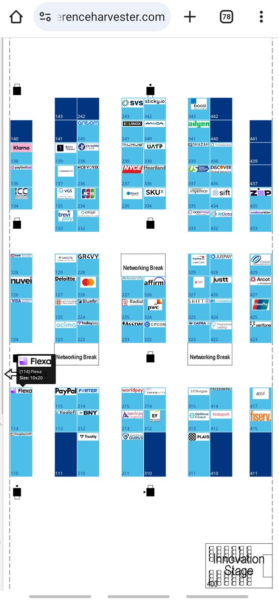 Floor plan for Merchant Advisory Group Payments MAGnified 2025. See <a href="/FlexaHQ/">Flexa</a> right across from Visa, with a bigger booth than Mastercard and Discover 😉

This is why I love Flexa. This is why I buy $AMP. What other web3 companies do you see here? IYKYK.

Feb. 10-13.