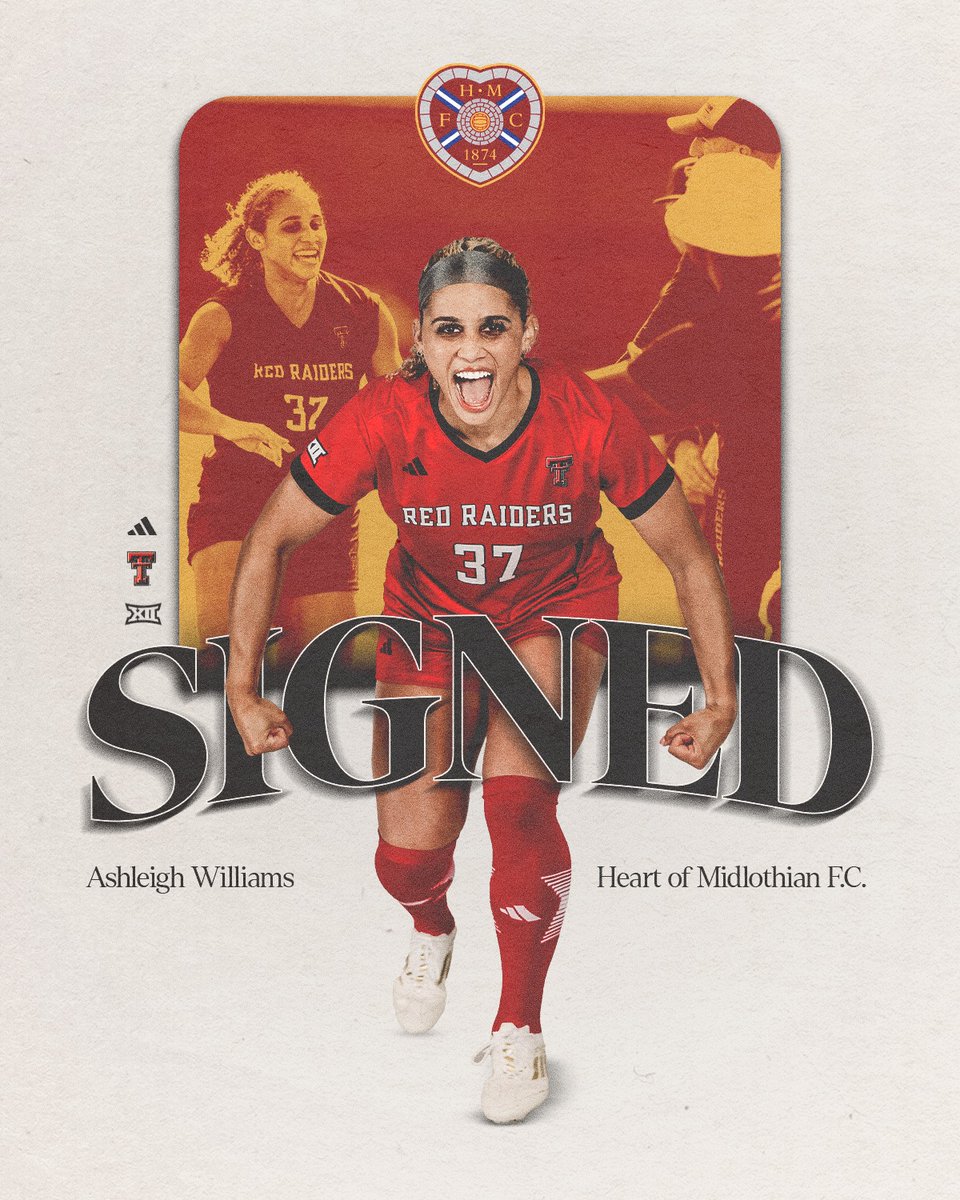 Texas Tech Soccer (@texastechsoccer) on Twitter photo Another Pro Raider has entered the chat!
Ashleigh Williams has signed with Heart of Midlothian WFC!
#WreckEm | <a href="/Ashleighw_15/">Ashleigh Williams</a> Another Pro Raider has entered the chat!
Ashleigh Williams has signed with Heart of Midlothian WFC!
#WreckEm | <a href="/Ashleighw_15/">Ashleigh Williams</a>