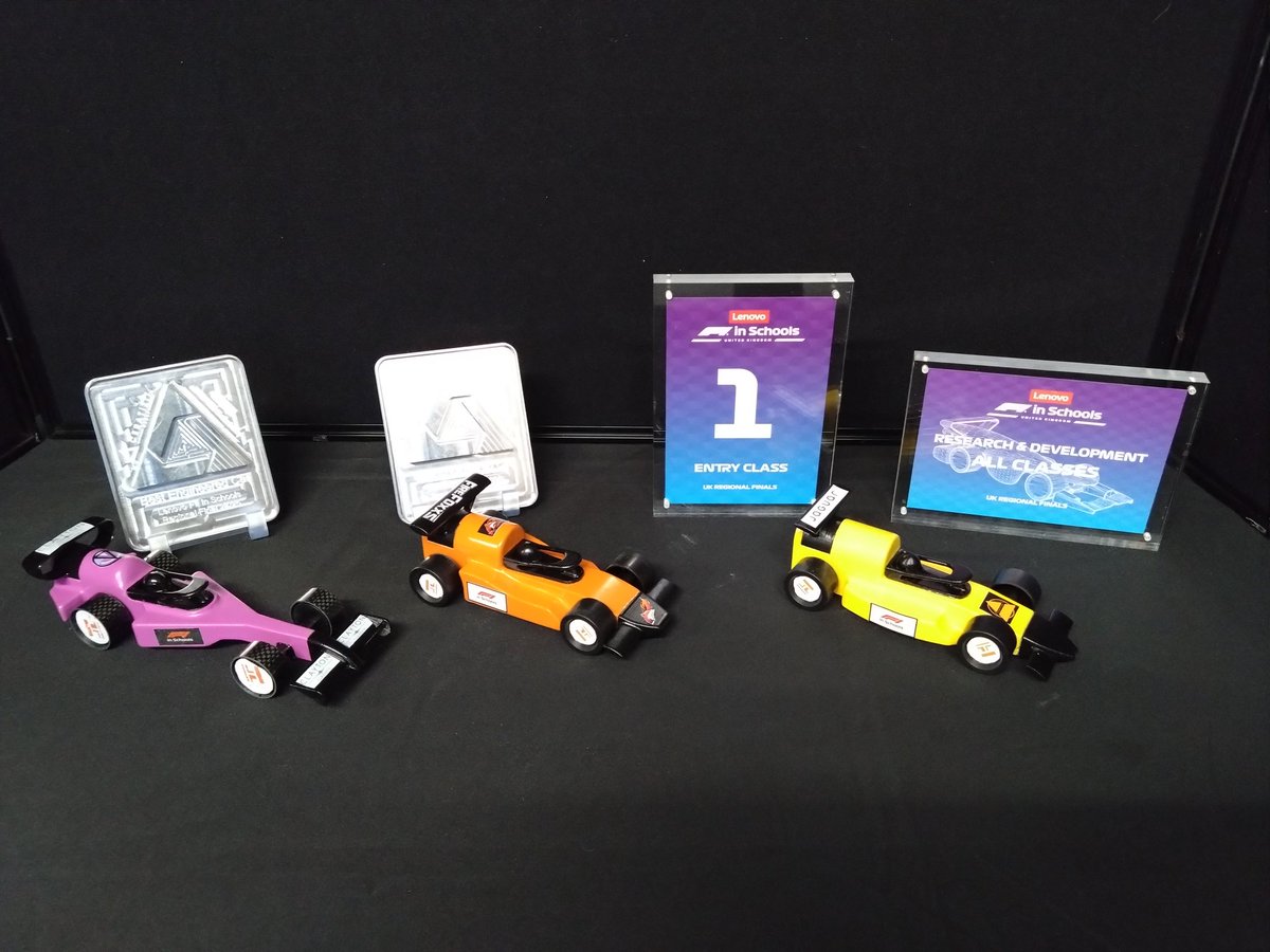 An excellent @f1inschoolsUK West Mids Regional finals for our 5 teams over 2 days. 2 Pro teams and 3 Entry with Mantis and Fire Foxxes winning Best engineered cars in Pro &amp; Entry class and Fortitude winning R&amp;D and Entry class Regional Champions! 🥹 #F1SUKRF #futureengineers