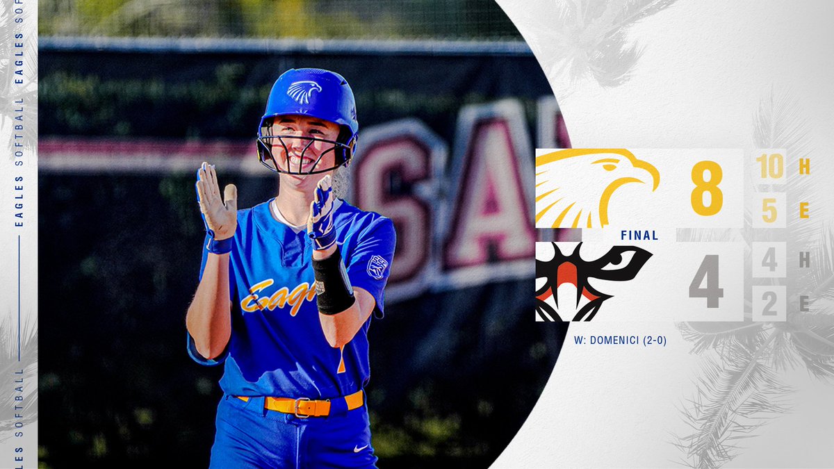 🚨 UPSET 🚨

The Eagles slug their way to an upset of No. 6 Auburn Montgomery!!

Wood goes 4⃣-for-4⃣ with 2⃣RBI and 1⃣ run!
#Team13 #GoERAU #DaytonasHometownTeam