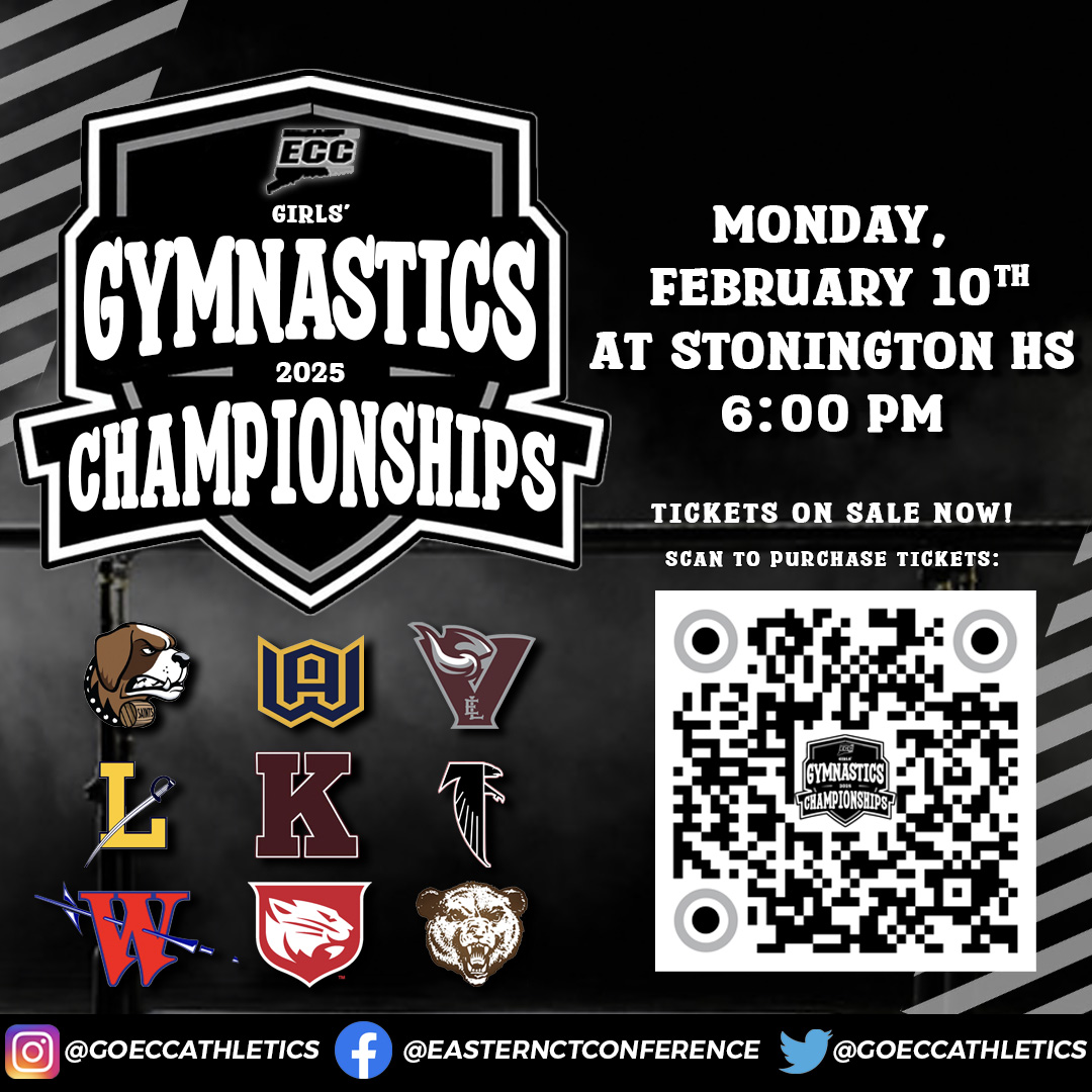 ECC Athletics (@goeccathletics) on Twitter photo The 2025 <a href="/GoECCAthletics/">ECC Athletics</a> Gymnastics Championship is just days away. Go to gofan.co/event/2822447?… or scan the QR code below to purchase tickets in advance! <a href="/NFP_CTEast/">NFP Sports - CT East</a> #eccnation The 2025 <a href="/GoECCAthletics/">ECC Athletics</a> Gymnastics Championship is just days away. Go to gofan.co/event/2822447?… or scan the QR code below to purchase tickets in advance! <a href="/NFP_CTEast/">NFP Sports - CT East</a> #eccnation