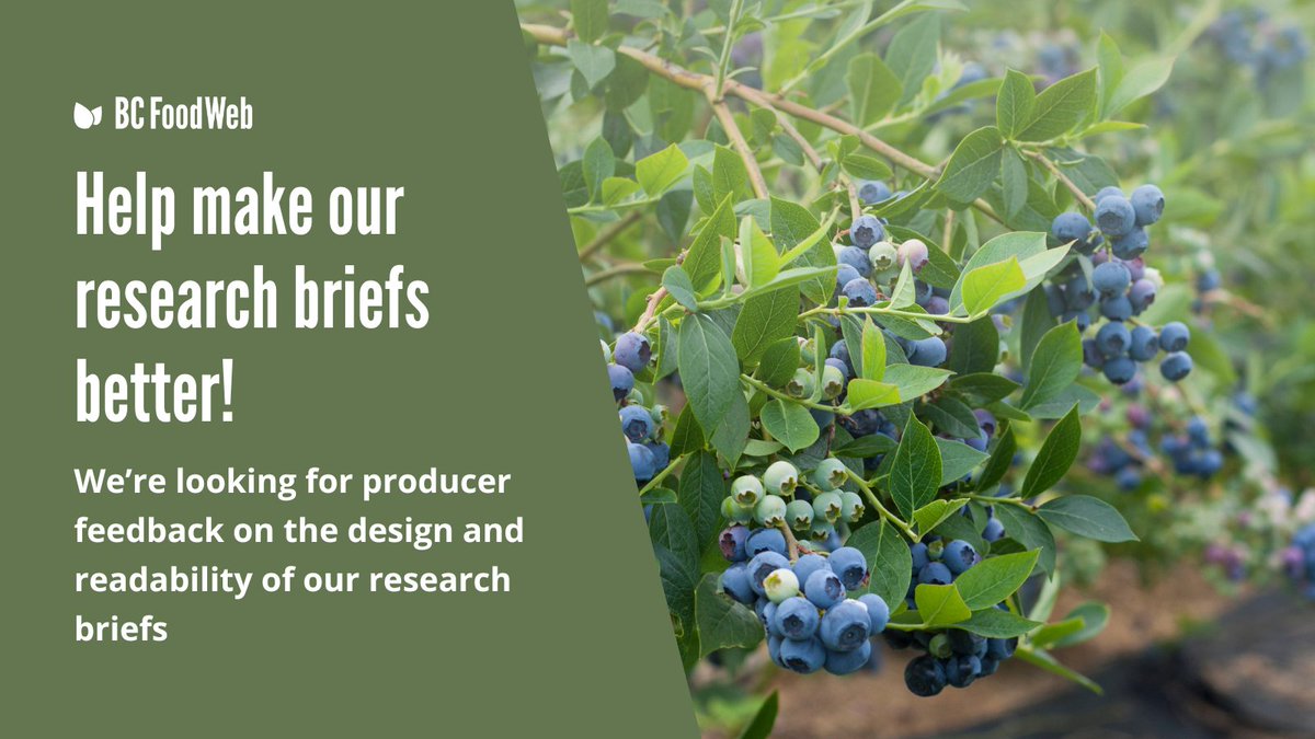Over the last two years, we have worked hard to design and create thoughtful briefs, bringing BC's agricultural research to farmers. We want to know if they're working for you — are they clear? Are they useful? Let us know by filling out a 5-minute survey! ubc.ca1.qualtrics.com/jfe/form/SV_89…