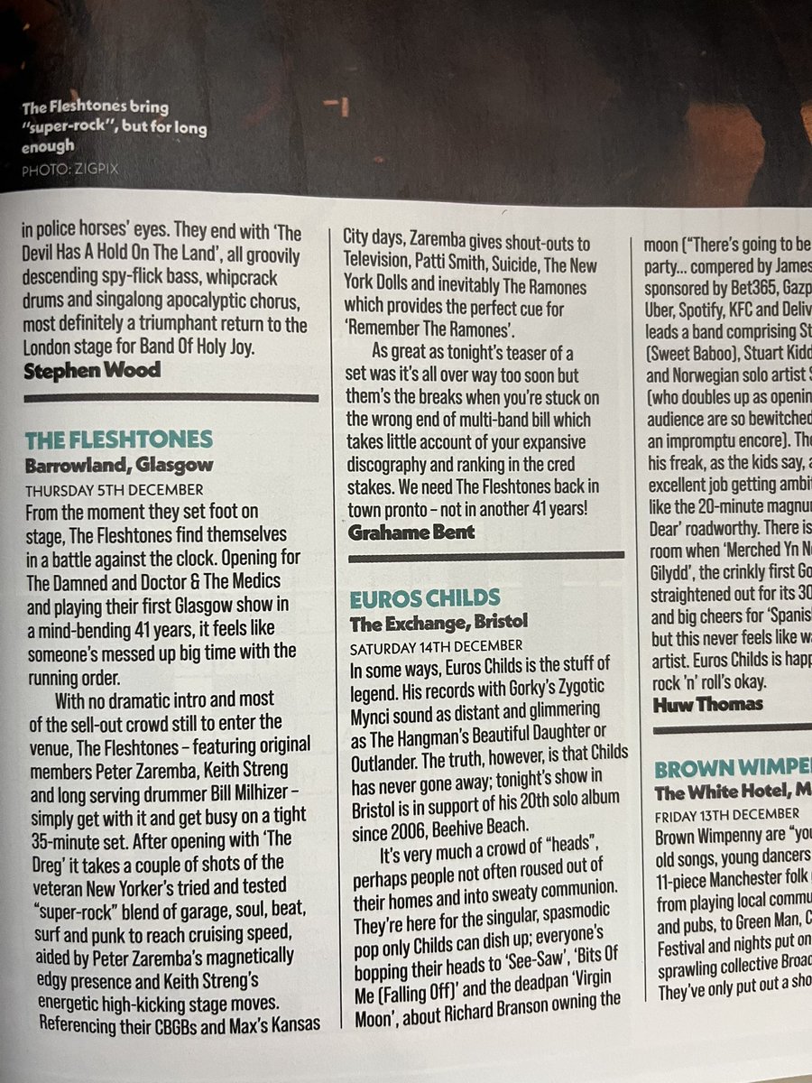 Thank you to Stephen Wood for this excellent review of our most recent show at The Dublin Castle in the latest issue of Shindig magazine.