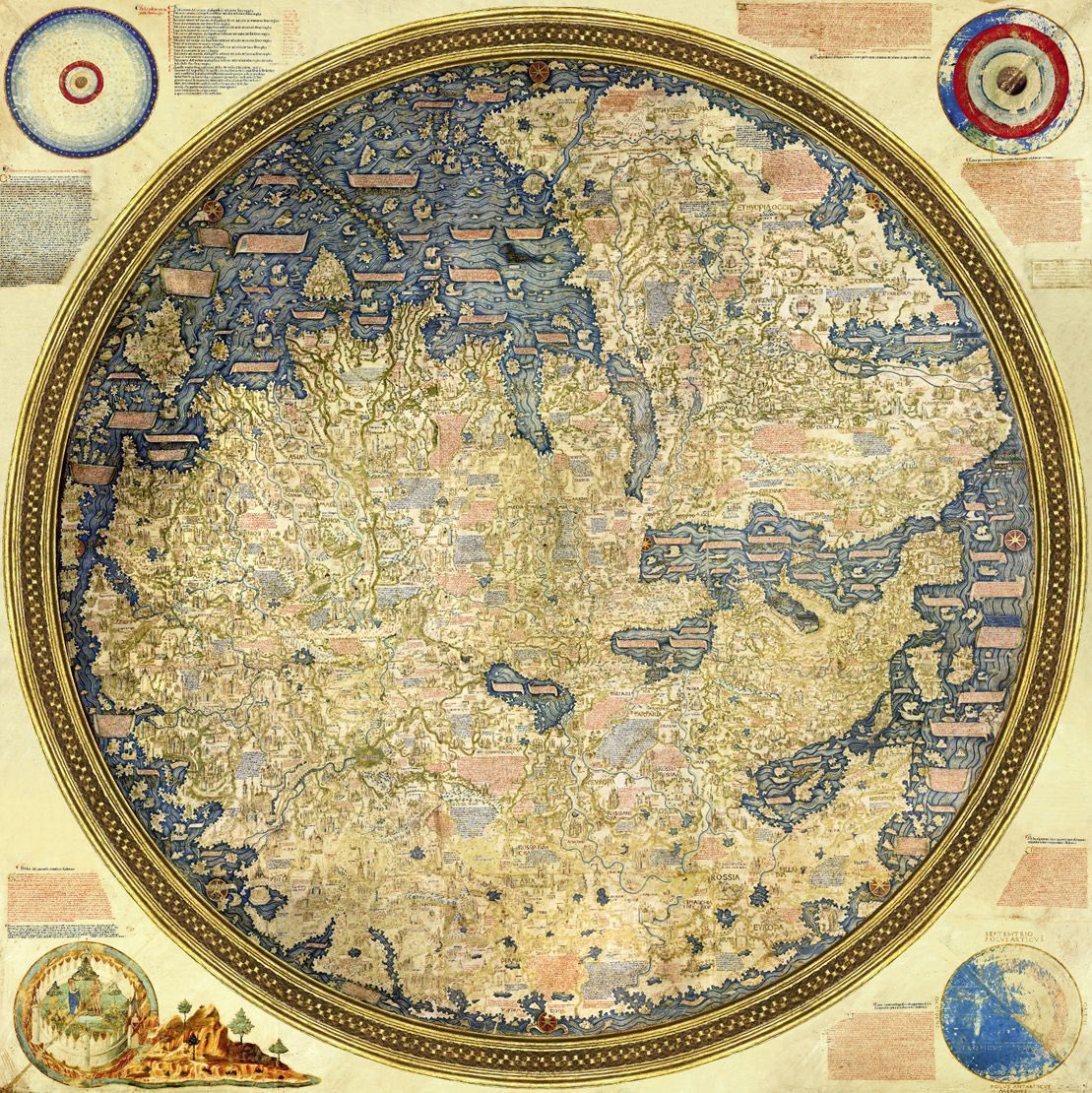 xmuse_'s tweet image. The Fra Mauro Map is a key historical map created by Fra Mauro, a Venetian monk, circa 1450. 

It is a detailed, south-up world map, lauded for its remarkable precision for the era. 

Quite extraordinary, isn't it?