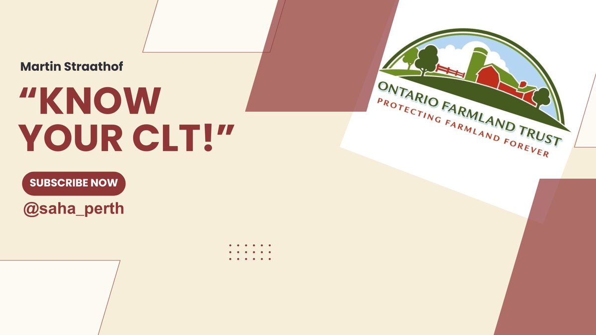 saha_perth's tweet photo. Our Know Your CLT Series features Martin Straathof from @ONFarmlandTrust, discussing the critical importance of farmland preservation.
@PerthCountyHub 

Watch on YouTube: https://t.co/lkUHw46nN8

Stay Connected and follow us for more insights.

#KnowYourCLT #OntarioFarmlandTrust https://t.co/iylbGmuqM2
