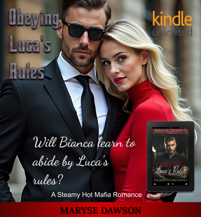 MaryseDawson's tweet photo. @Anthonylance60 Obeying Luca's Rules
https://t.co/vrBQQ6zsBm
The formidable bodyguard, Luca, must keep the feisty Bianca safe from danger but will she abide by his rules? A Steamy HOT #Mafia Romance!
With an alpha male, a feisty female, otk & an HEA!
#otk #DarkRomance #kindlebooks #Tempation https://t.co/nbwdw7yfNX
