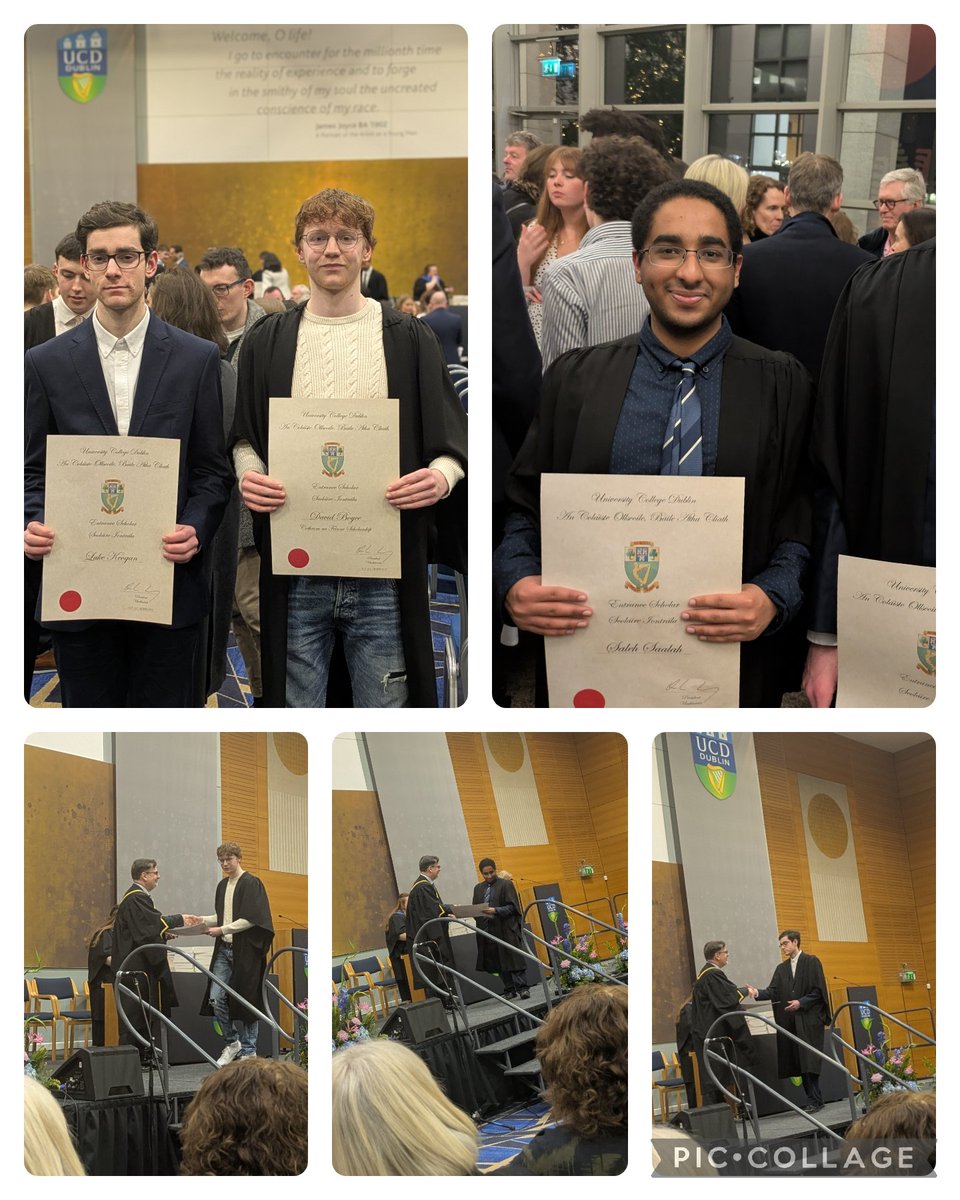 Congratulations to Luke, David and Saleh from the Class of 2024 who were acknowledged the UCD Entrance Scholars Awards at a ceremony in UCD O'Reilly Hall, a fantastic achievement from three excellent students 👏🏻 we wish them continued success in their studies 👏🏻  #WeAreSalle