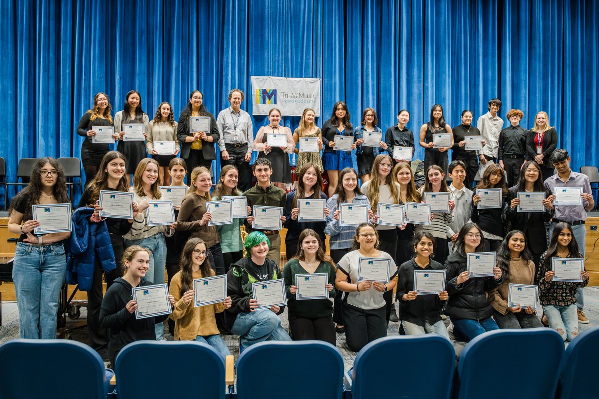 Bethpage HS celebrated musical excellence at the Tri-M Music Honor Society Induction Ceremony! 🎶👏Congrats to our new &amp; continuing members for their dedication to music, leadership, and service. 🎼🎤🎻#TriM #BethpageHS #MusicEducation
