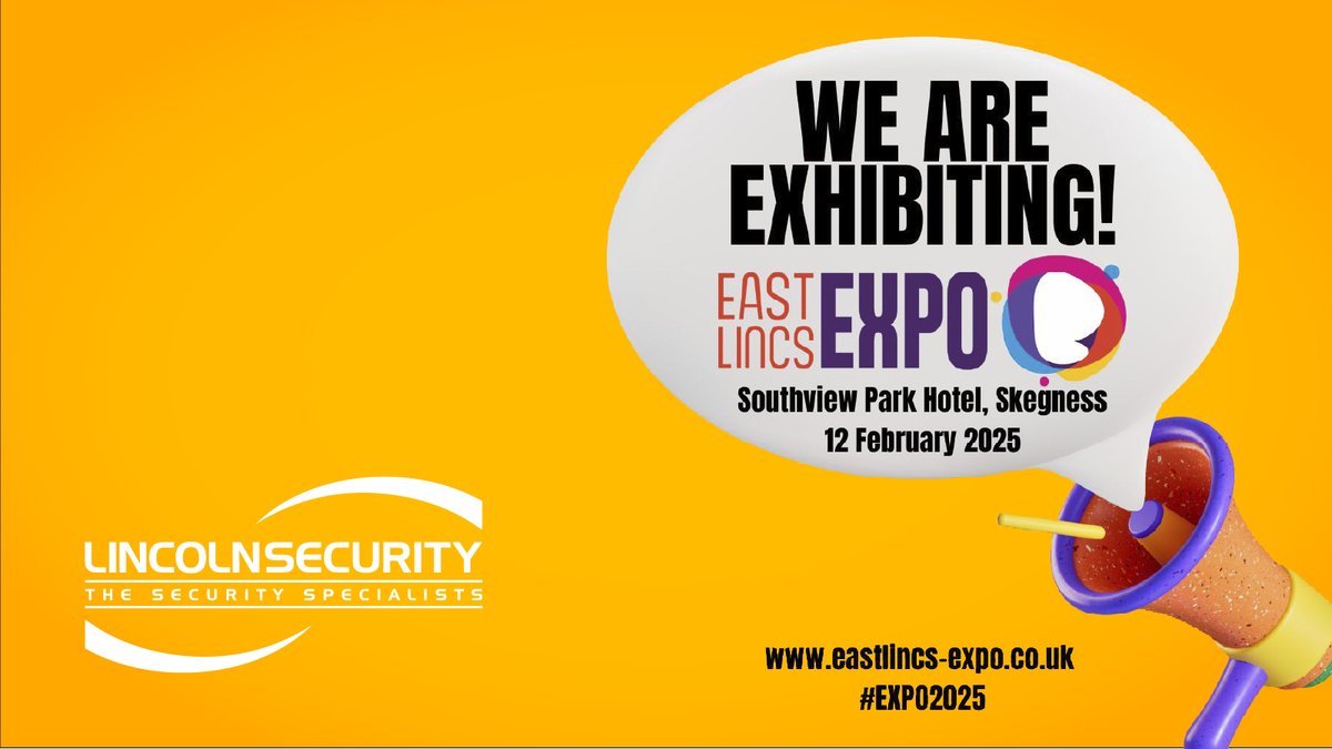 lincolnsecurity's tweet image. 🚨 We're Exhibiting at the East Lincs Expo! 🚨

📍 Where: Southview Park Hotel, Skegness
📅 When: 12th February 2025 
⏰ Time:  10:00 - 17:00

See you there! 👋 #EastLincsExpo  #Expo2025 #LincolnSecurity