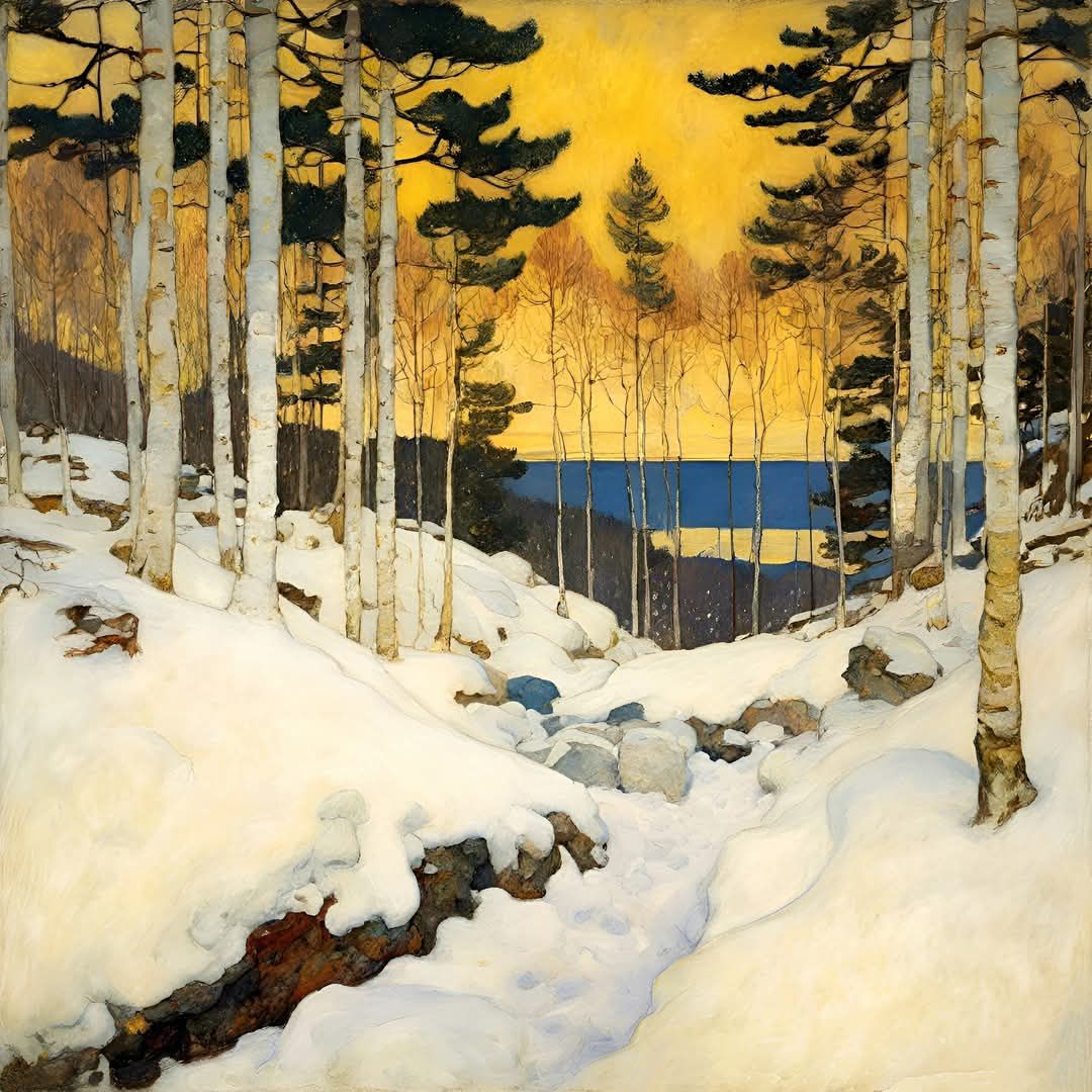 Winter Bluff at Dusk, 2025 

by Jef Bourgeau.