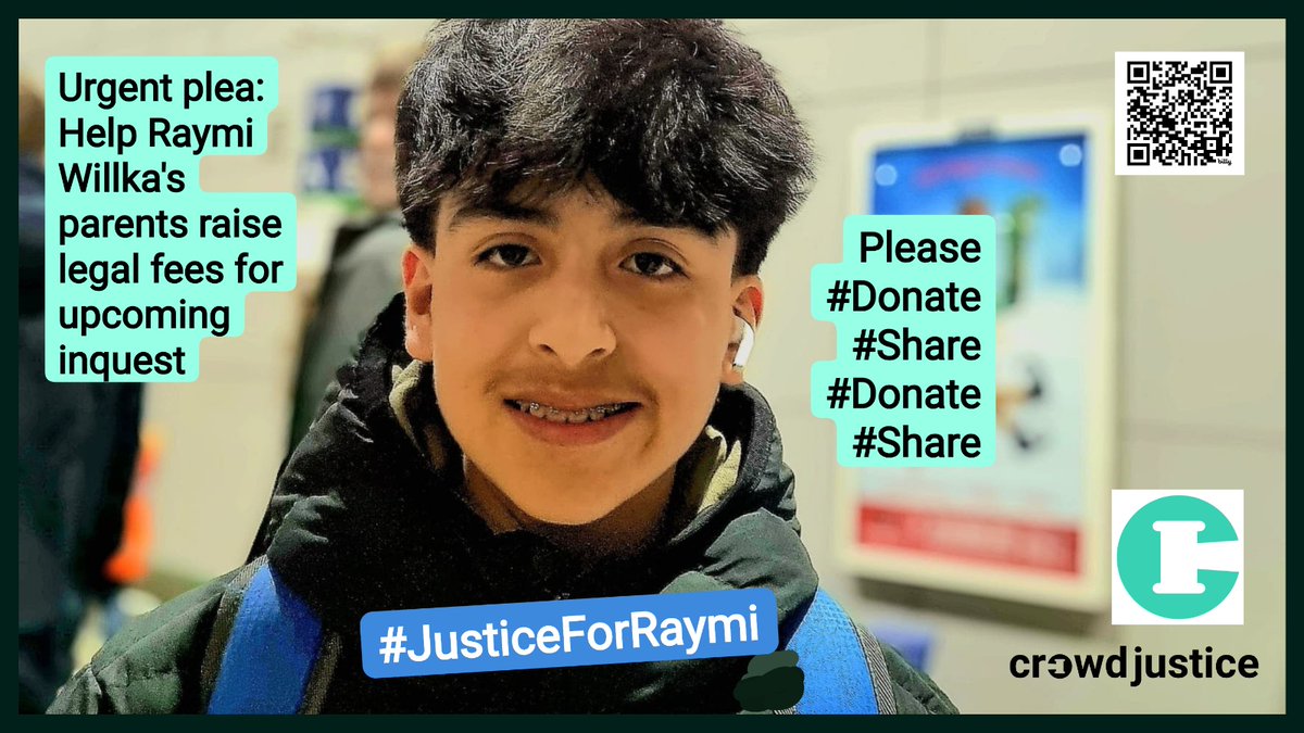 You'll remember maestro #RaymiWillka, our youngest #tunedinlondon musician, tragically died July last year. We urgently ask you read, donate &amp; share this #crowdfunder as an inquest is needed. We've JUST 1 MONTH &amp; we need you all. #JusticeForRaymi Pls help bit.ly/CJforRaymi