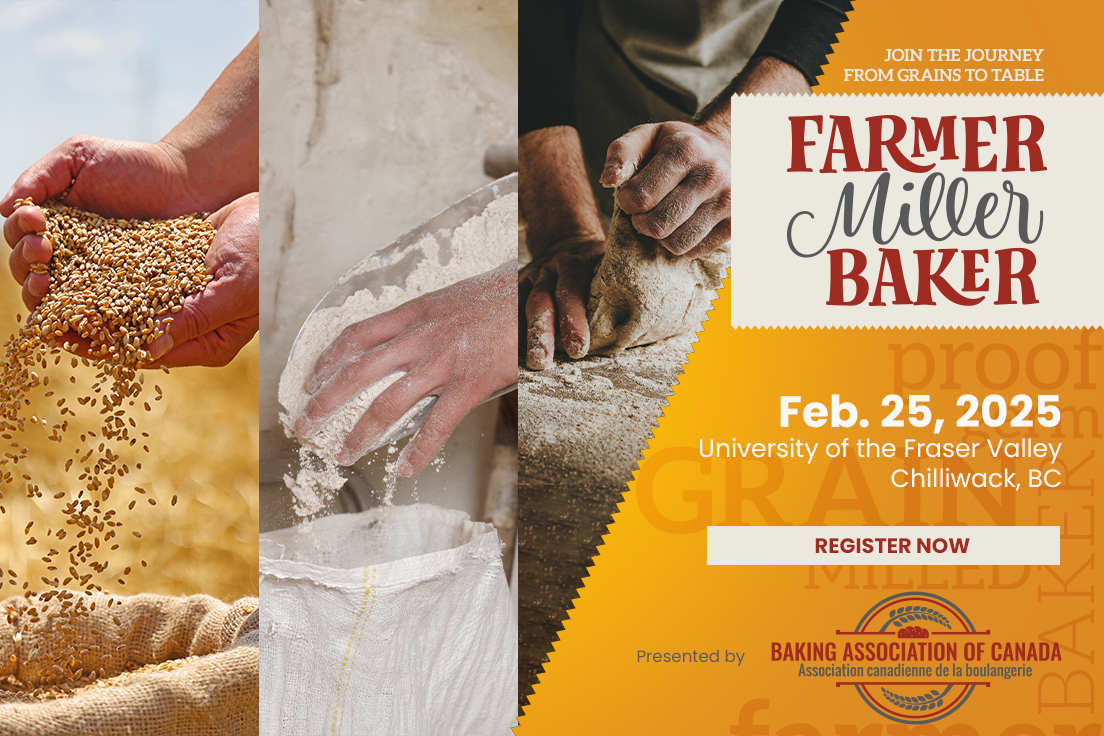 The Baking Association of Canada invites bakers to spend an inspiring day learning the characteristics and benefits of sustainably sourced, freshly milled flours, and learning advanced techniques. Connect with farmers, millers and bakers! Register now! bakersjournal.com/editors-letter…