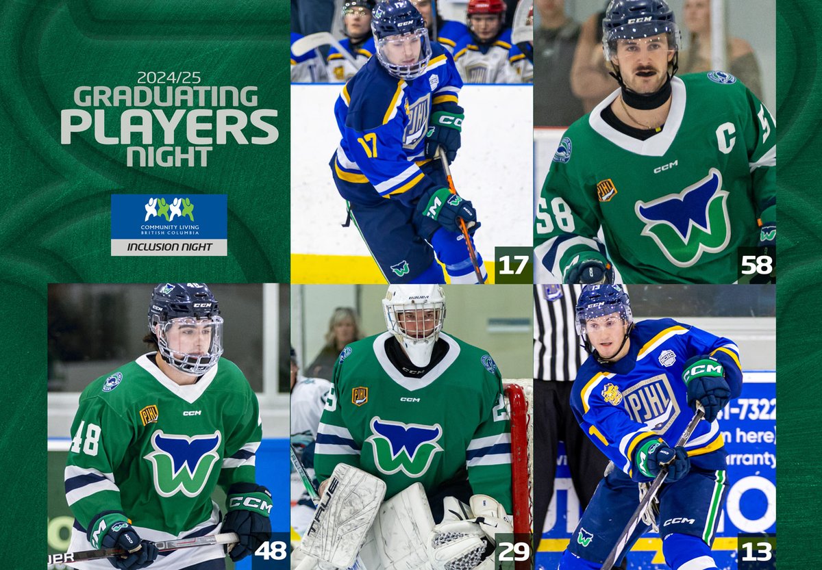 Whalers set to host the Ice Hawks for their regular season finale on Community Inclusion and Graduation Night.

See Article =&gt; whiterockwhalers.ca/whalers-set-to…

#RidetheWave 🐋
#communityinclusion
<a href="/clbc_connect/">Community Living BC</a> 
<a href="/ThePJHL/">PJHL</a>