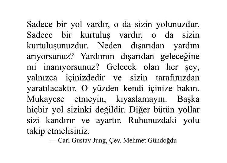 Carl Jung. Mukayese etmeyin, kıyaslamayın.