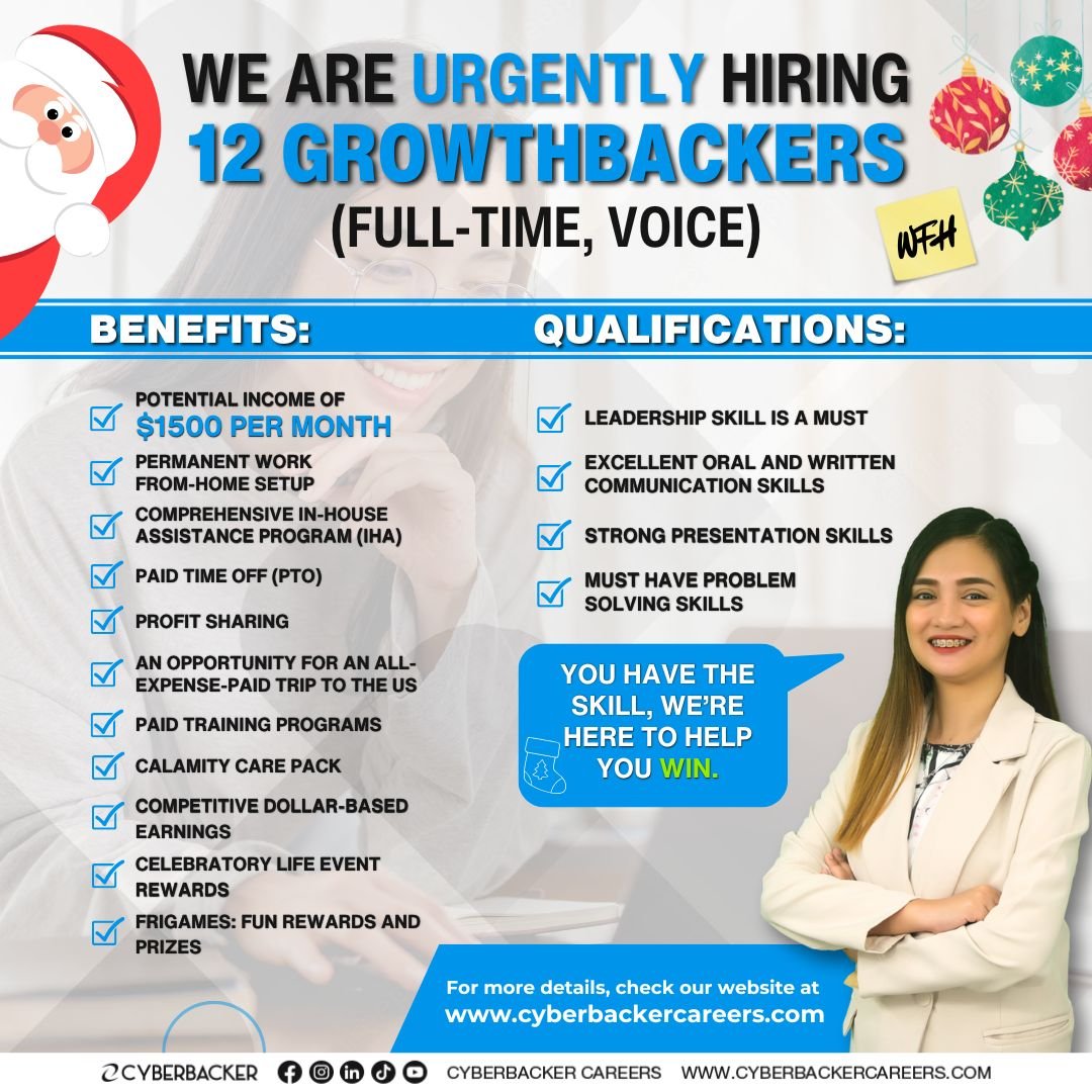 CyberbackerPM's tweet photo. BECOME A GROWTHBACKER: the highest-paying job at Cyberbacker📷 https://t.co/TXg04JUgMx