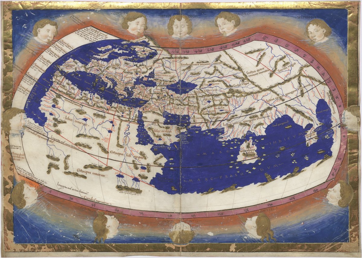 JamesLucasIT's tweet image. 12. Nicolaus Germanus's 1467 Latin world map according to Ptolemy's 2nd projection, the first known to the west.