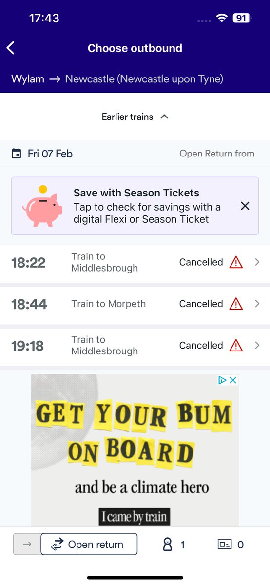 Jane Robinson (@janeerobinson97) on Twitter photo “More trains than usual needing repair” apparently. Please help <a href="/transport_north/">Transport North East</a> - this is beyond a joke. #NoTrainsUpNorth ☹️ “More trains than usual needing repair” apparently. Please help <a href="/transport_north/">Transport North East</a> - this is beyond a joke. #NoTrainsUpNorth ☹️