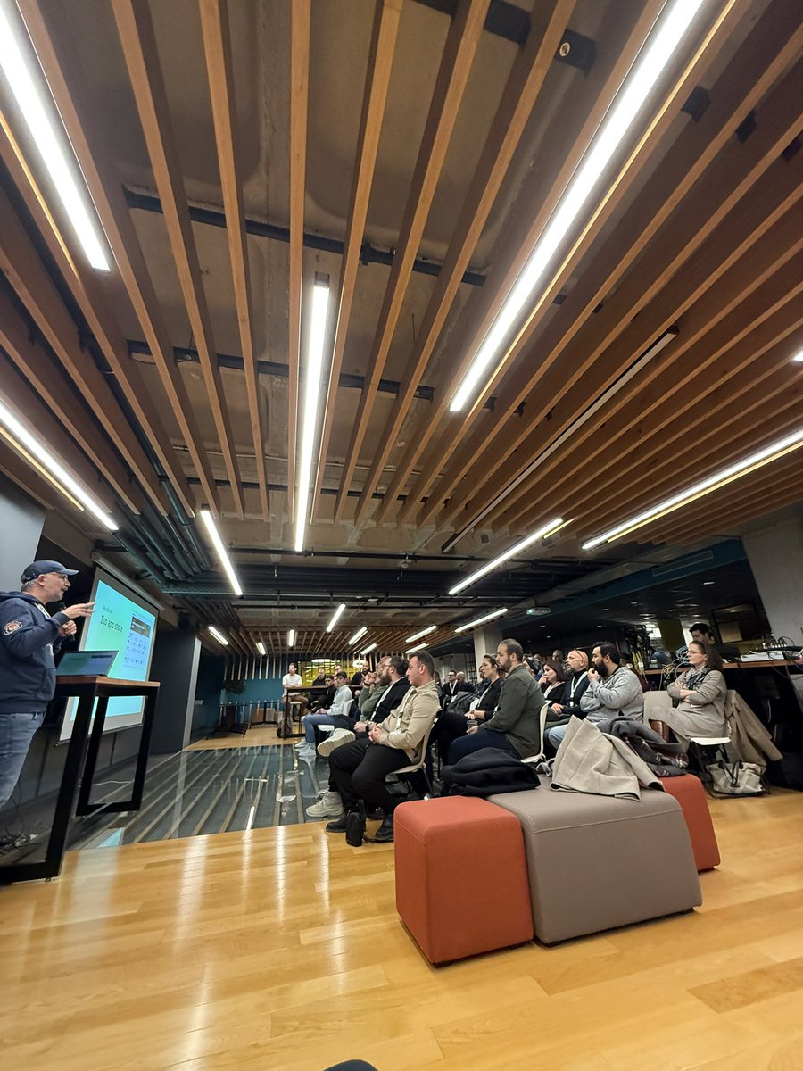 Great vibes &amp; full house at the 1st <a href="/Shopify/">Shopify</a> meet-up in Athens and great talks by <a href="/tsiger/">Gerasimos Tsiamalos</a>, <a href="/pvoulg/">Panos Voulgaris</a> and Ermis from <a href="/pandectes/">Pandectes</a>! Shout out to <a href="/Workable/">Workable</a> for the great hospitality!