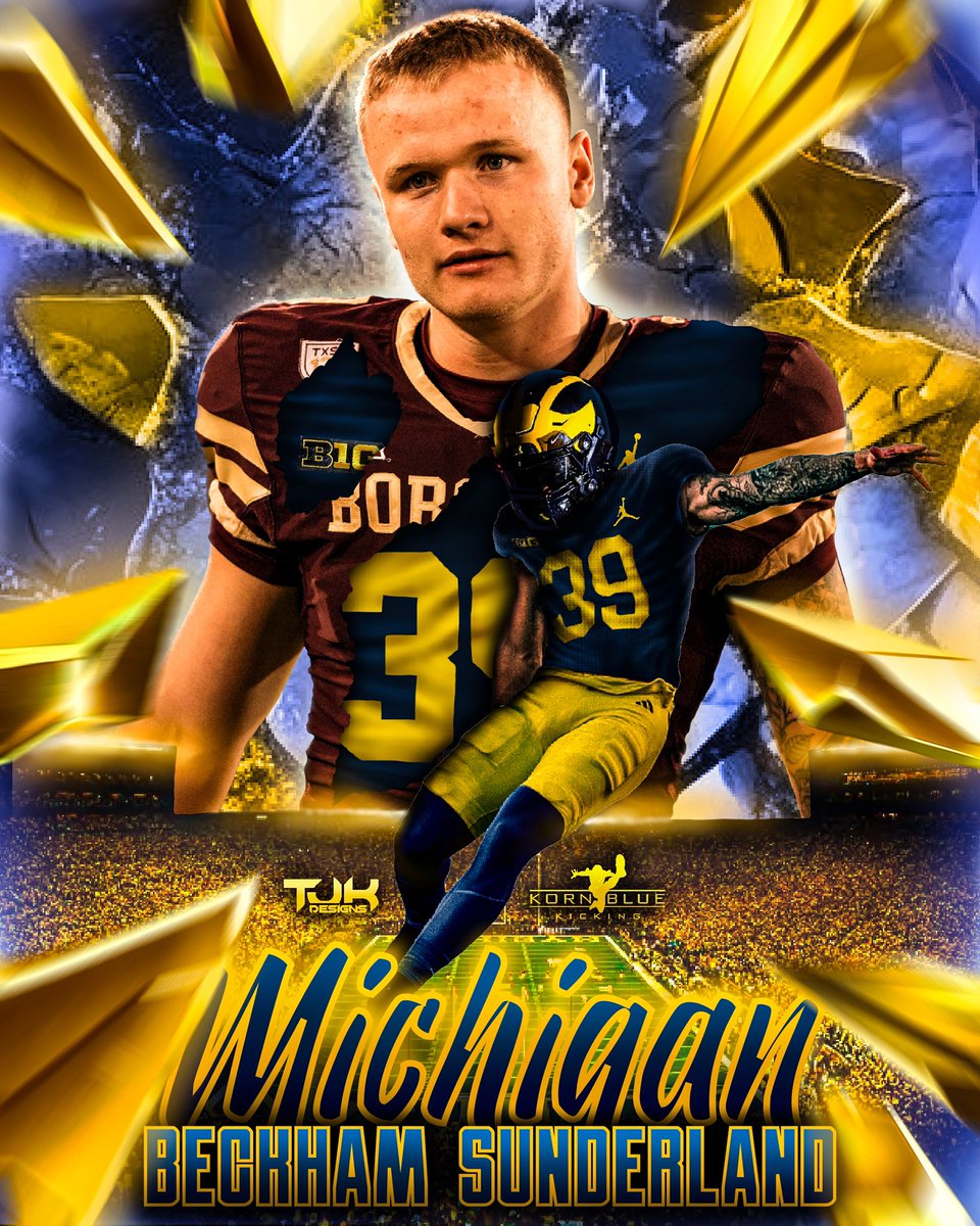 Beckham Sunderland (@becksun39) on Twitter photo New chapter 〽️ Go Blue! Thank you Jesus!
“And we know that for those who love God all things work together for good, for those who are called according to his purpose.” -Romans 8:28
Special thanks to <a href="/KornblueKicking/">Brandon Kornblue</a> for all of his help along the way! Best in the business! New chapter 〽️ Go Blue! Thank you Jesus!
“And we know that for those who love God all things work together for good, for those who are called according to his purpose.” -Romans 8:28
Special thanks to <a href="/KornblueKicking/">Brandon Kornblue</a> for all of his help along the way! Best in the business!
