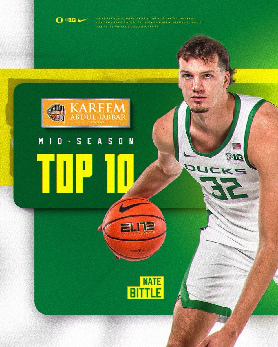 Among the best. 

<a href="/Nathanbittle33/">Nathan Bittle</a> has been named a Top 10 candidate for the Kareem Abdul-Jabbar Center of the Year Award! #GoDucks