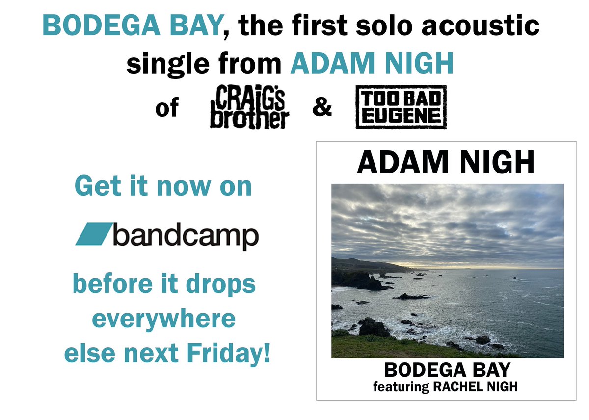 My first solo single drops next Friday, but you can support me by getting it now for $1 at bandcamp! adamnigh.bandcamp.com

You can also pre-save it on Spotify now! distrokid.com/hyperfollow/ad…