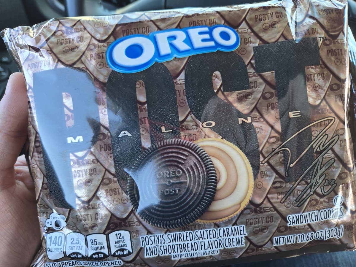 Got my hand on the Oreo/post malone collaboration! I'm so excited. I love this man so much. Hoping to see him live sometime... if I could ever afford it, single fatherhood makes stuff like that hard. <a href="/PostMalone/">Post Malone</a> <a href="/Oreo/">OREO Cookie</a>